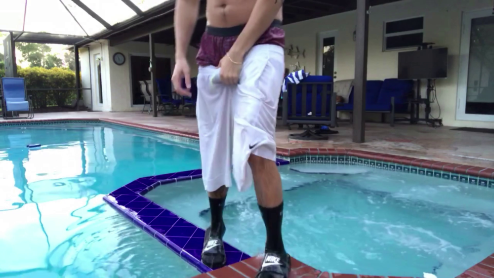 BBall Shorts Wet Sagging and Stroking